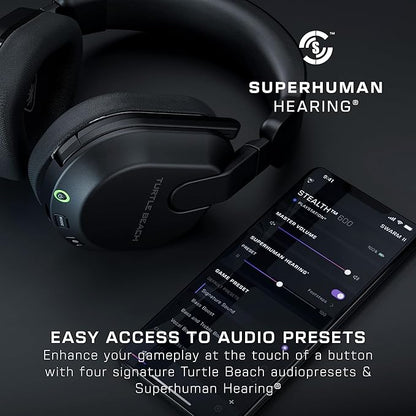 Turtle Beach Stealth 600 Wireless Multiplatform Amplified Gaming Headset for PC, PS5, PS4, & Mobile – Bluetooth, 80-Hr Battery, Noise-Cancelling Flip-to-Mute Mic, Waves 3D Audio –Black