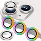 AGVEE 3+3 6 Pack for iPhone 14 6.1" / 14 Plus 6.7" Camera Lens Cover Protector, Metal Ring 9H Tempered HD Glass Camera Cover Protector Film, Silver