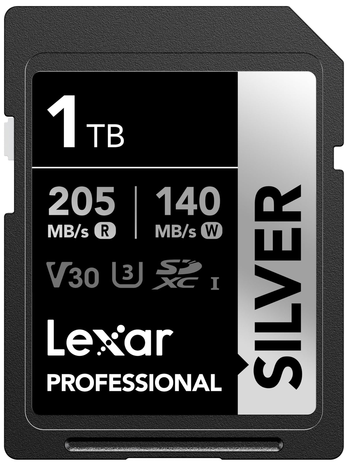 Lexar 256GB Silver SD Memory Card, 225MB/s Read, 4K, V30, U3, UHS-I