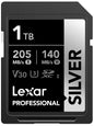 Lexar 256GB Silver SD Memory Card, 225MB/s Read, 4K, V30, U3, UHS-I