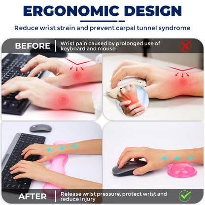 ABRONDA Gel Wrist Rest for Keyboard and Mouse, Wrist Rest for Keyboard, Mouse Wrist Support, Pain Relief, Cool Touch, Non-Skid, Mouse Wrist pad
