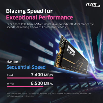 KLEVV CRAS C925G 2TB M.2 2280 NVMe PCIe Gen4x4 Internal Gaming SSD with Graphene Heatsink, Compatible with PS5, up to 7400MB/s (K02TBM2SP0-25G)