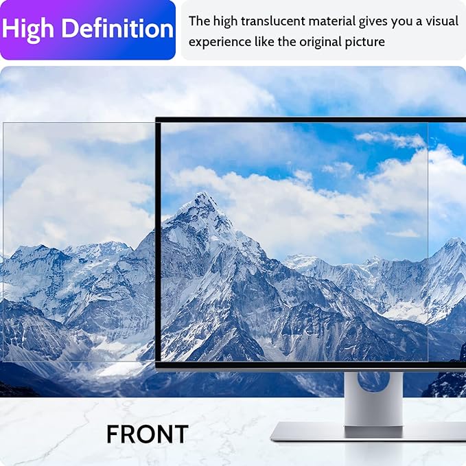 Computer Privacy Screen 24 Inch for 16:9 Widescreen Monitor, Removable 24inch Anti Blue Light Anti Glare Monitor Privacy Filter Shield (20 15/16" x 11 13/16")