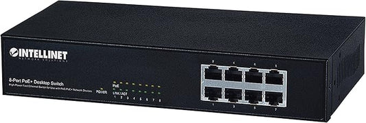 Intellinet 9-Port PoE+ Switch, 8X 10/100, 140W, 1x Gigabit Uplink 560764