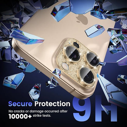 Tensea for iPhone 16 Pro/iPhone 16 Pro Max/iPhone 15 Pro/iPhone 15 Pro Max Camera Lens Protector, Metal Aluminum Alloy Tempered Glass Cover Camera Screen Protector Accessories, Case Friendly