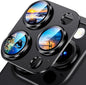 Uyiton Compatible with iPhone 15 Pro/iPhone 15 Pro Max Camera Lens Protector, [Not Easy to Break][Strong Adsorption][Case-Friendly] Metal Tempered Glass Rear Camera Screen Cover - Natural Titanium
