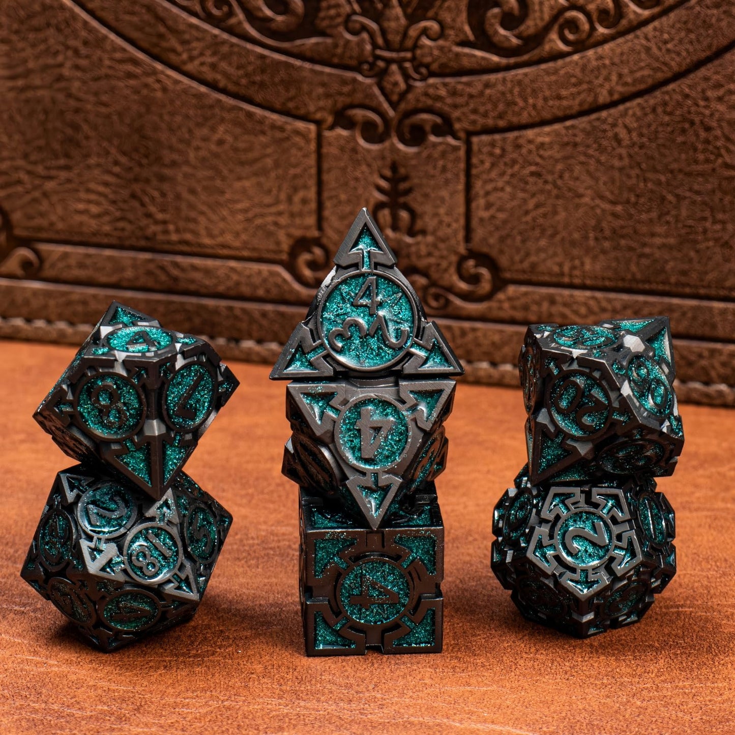 Rolledomain Metal DND Dice Set with Gift Box, Purple Black Sharp Edge Finish Heavy Polyhedral Dice, Designed for Dungeons & Dragons RPG DM and Players, for D&D, MTG RPG Meetings (Ranger)