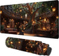 Large Mouse Pad Old Library Gaming Desk Pad Computer Keyboard Non-Slip Waterproof Mouse Mat with Rubber Base and Stitched Edges Entertainment Office Writing Desk Mat 35.4 x 15.7 Inches