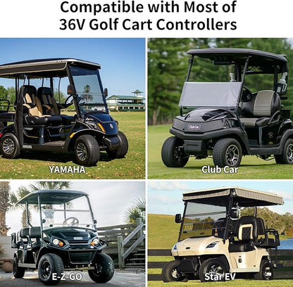 OKMO 36V 100AH Golf Cart Lifepo4 Lithium Battery with 43.8V 22A Charger, Built in 250A Bluetooth BMS, Peak Current 500A(3-5s), Perfect for Golf Cart