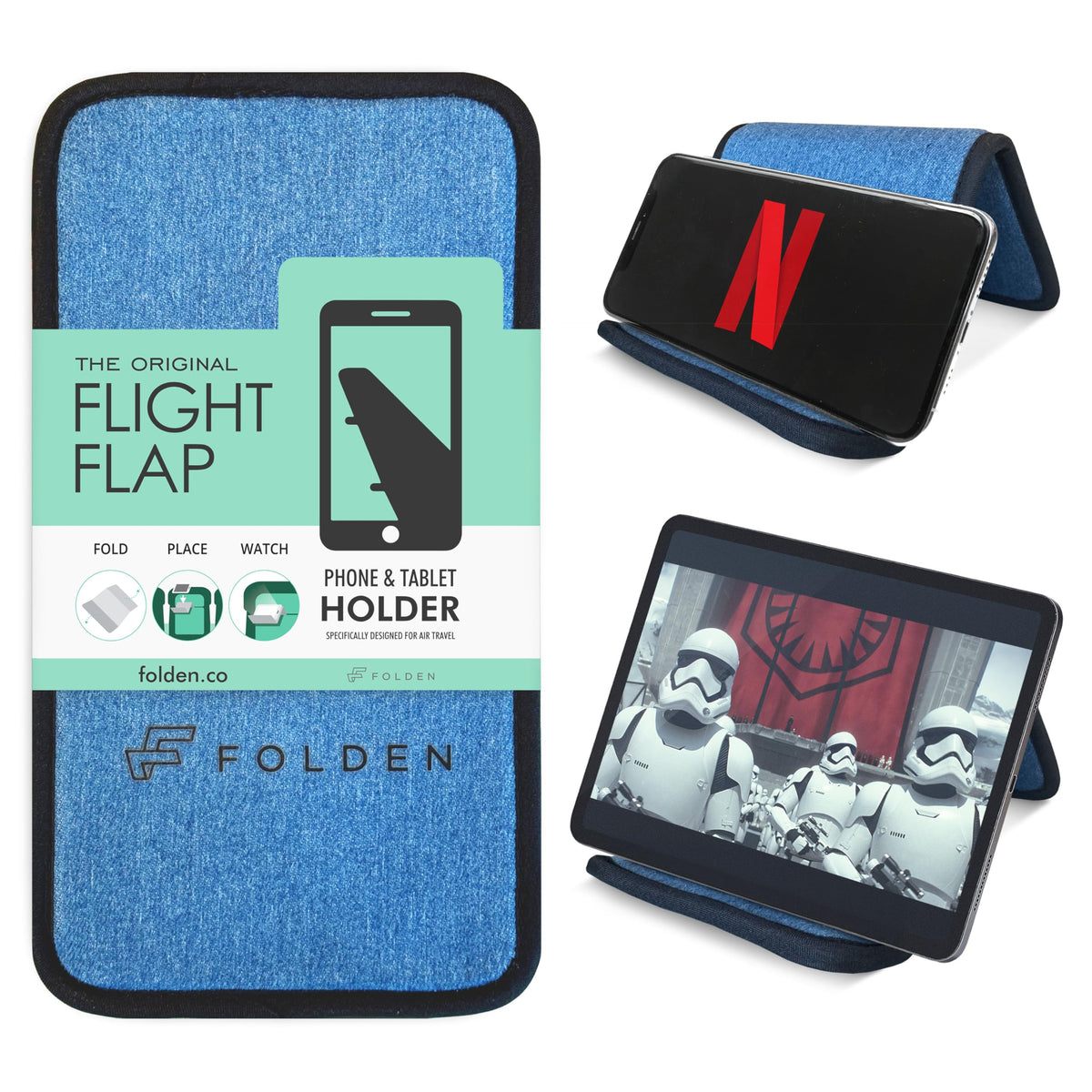 Flight Flap Airplane Phone Holder - Foldable Phone Stand for Plane Travel
