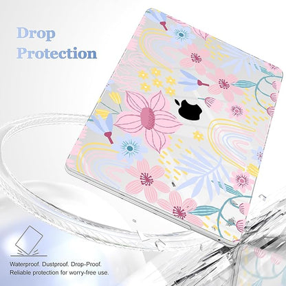 Case for MacBook Pro 13 inch with/Without Touch Bar (2016-2022, M2 A2338 M1 A2289 A2251 A2159 A1989 A1706 A1708), Hard Shell + Keyboard Cover + Dust Plug, Florals