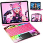 KITONE Transparent Case with Wireless Keyboard only for 2024 iPad Pro 13-in.(M4), 7 Colors Backlight, Trackpad, 360°Rotating Stand for iPad Pro 13, Tech Style