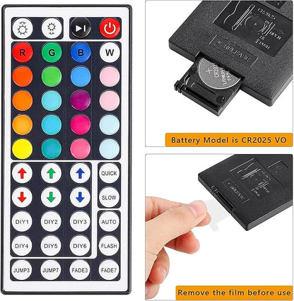 44 Key RGB LED Strip Light Remote Controller, IR Remote Controller Replacement for SMD 5050 3528 2835 RGB LED Light Strip Lights (1 Pack)