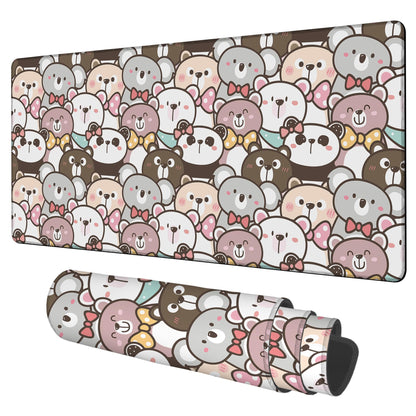 NITAHHHY Gaming Desk Pad Large Extra Length Panda and Koala Mouse Pad Keyboard Laptop Non-Slip Waterproof with Rubber Base Thick Stitched Edge Mouse Mat for Office Home 35.4 x 15.7 Inches