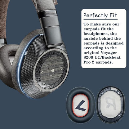 Replacement Earpads Compatible with Plantronics Voyager 8200 UC/Plantronics Backbeat Pro2 Headphone, Headphone Ear Pads Ear Cushions, Ear Cups Cover Repair Parts-Black