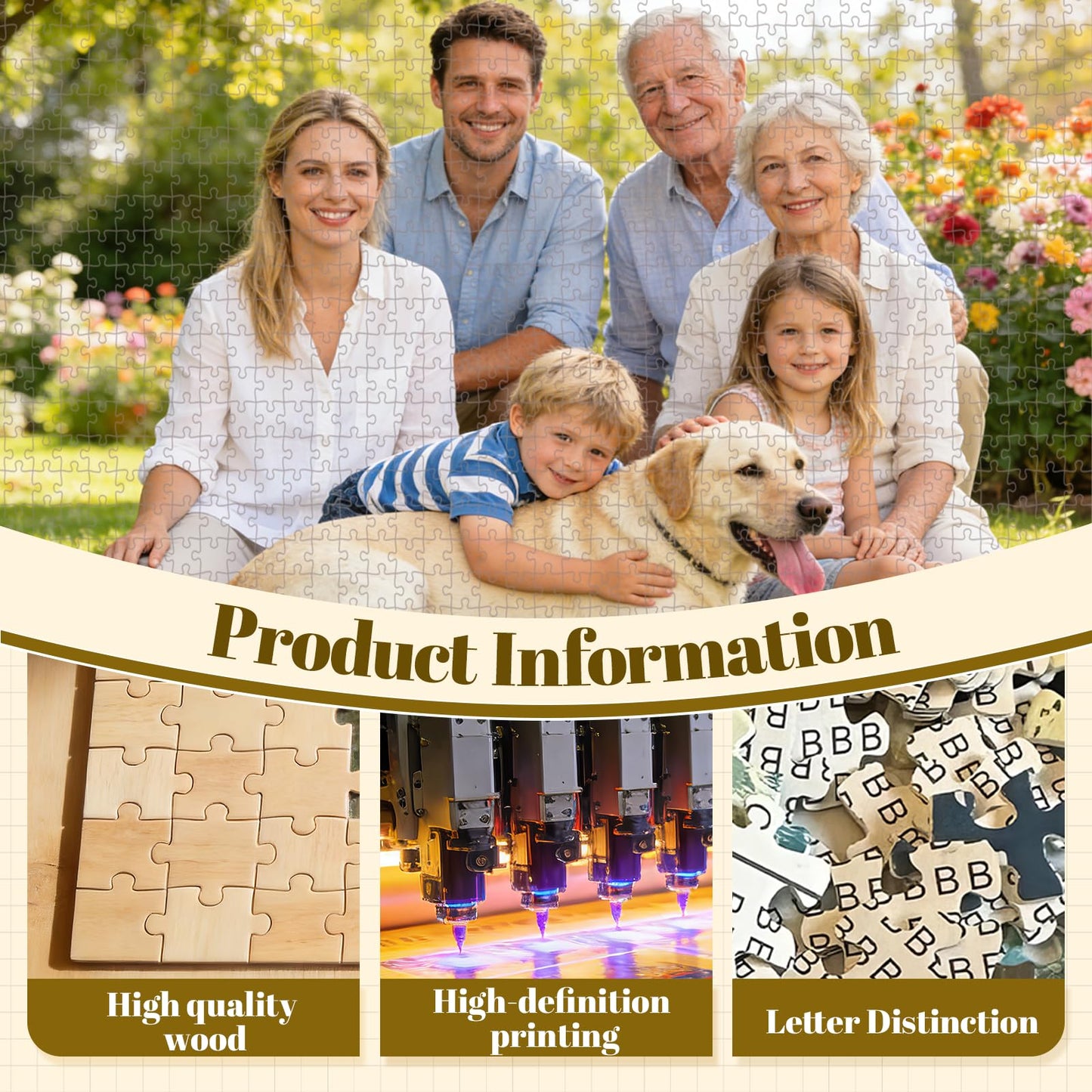 EGUEGU Custom Puzzle, Personalized Jigsaw Wood Puzzle with Photo for Adult