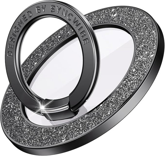 Syncwire Magnetic Phone Grip for MagSafe,Sparkle Ring Holder,Black Diamond