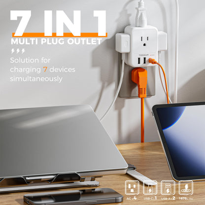 TESSAN Surge Protector Wall Outlet Extender, Multi Plug Outlet Splitter