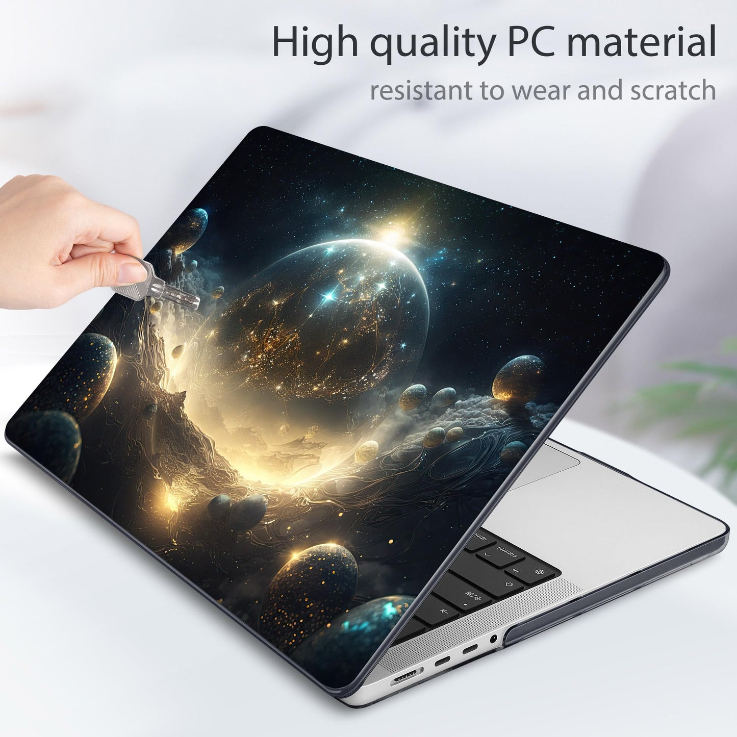 Tuiklol for MacBook Pro 14 Inch Case 2026 2025 2024 2023 2022 2021 Release M5/M4/M3/M2/M1 A2442 Pro/Max,Hard Shell Case with Screen Protector for Touch ID, Birth of Galaxy