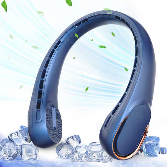 ASNUG Neck Fan, Bladeless Neck Fan, 4000 mAh Rechargeable Personal Fan, 360° Hands Free Wearable Fan, 3 Speeds Adjustable,Faster Cooling, Ultra Quiet, Suitable for Home, Office, Travel, Sports