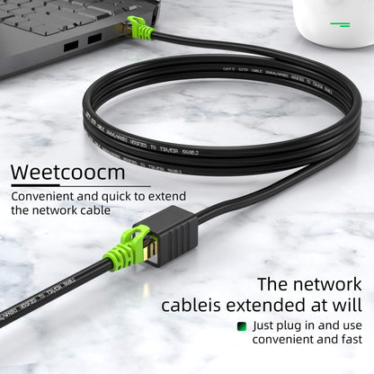 Weetcoocm Ethernet Extension Cable 3ft, Network Cat6a Extension Patch Cable RJ45 Cords Shielded Male to Female Connector (3FT)
