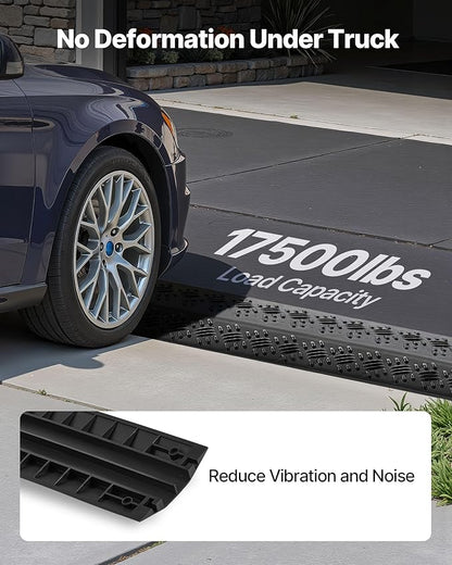 VEVOR 3 Pack Drop Over Cable Cover, 2 Channel Heavy Duty Cable Hose Protector Ramp, 38.3'' Floor Cord Cover, 17,500 lbs/Axle Load Capacity, for Traffic Areas, Indoor, Outdoor, Home, Office, Warehouse