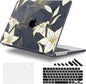 for MacBook Pro 16 inch Case 2021 2022 2023 2024 Release A3186 A3403 M4 A2991 M3 A2780 M2 A2485 M1 Pro/Max, Hard Shell Case with Screen Protector & Keyboard Cover, Golden Floral