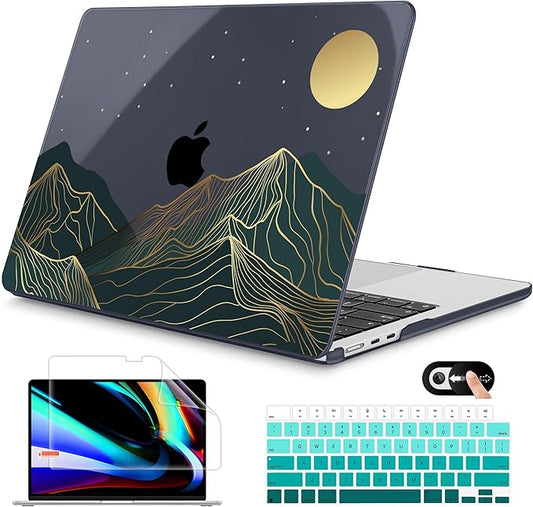 Mektron for 2025 M4 MacBook Air 13.6 Inch A3240 Case Fits 2023 A2681 M2 2024 A3113 M3 Chip with Liquid Retina Display, Printed Plastic Hard Shell Cover for MacBook Air 13.6", Abstract Mountain C112
