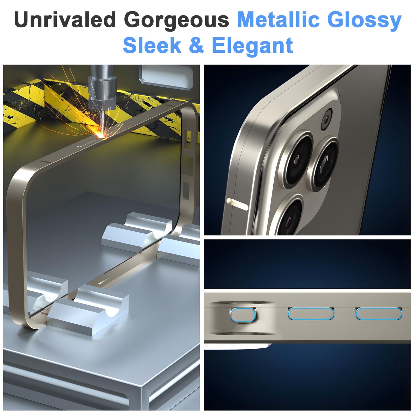 Magnetic Case for iPhone 16 Pro Max Privacy Screen Metal Titanium Frame
