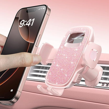 MRGLAS 2025 Upgraded Phone Holders for Your Car with New Metal Hook Clip, Handy Air Vent Cell Phone Car Mount [One Hand Operation], Universal Automobile Cradle for iPhone Android and All Smartphones