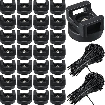Yookeer 250 Pieces Magnetic Zip Tie Mount Multipurpose Cable Holder Magnets Magnetic Wire Management Bases with Heavy Duty Zip, Mount Nylon Cable Ties in Total (22 mm)