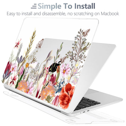 Batianda Case for MacBook Air 15" with M5 M4 M3 M2 Chip, Botanical Meadow