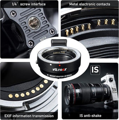VILTROX EF-EOS M Mount Camera Adapter,Autofocus Lens Converter Ring,EF-M Lens Adapter Compatible with Canon EF/EF-S Series Lens/Canon EOS M Series Mirrorless Camera EOS M1 M2 M3 M5 M6 M10 M100