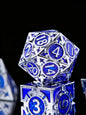Metal DND Dice Set - High Artistic Making Dungeons and Dragons Dice, Large Weighted Metallic D&D Dice Sets - Polyhedral Role Playing Dice for MTG RPG, Silver Purple D and D Dice with DND Gift Box