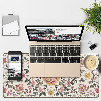 Elegant Carpet Gaming Mouse Pad 3mm Thick Stitched Edge Waterproof Non-Slip Large Computer Keyboard Mouse Mat,Suitable for Office Entertainment Decorative Desk Pad 35.4 x 15.7 Inches