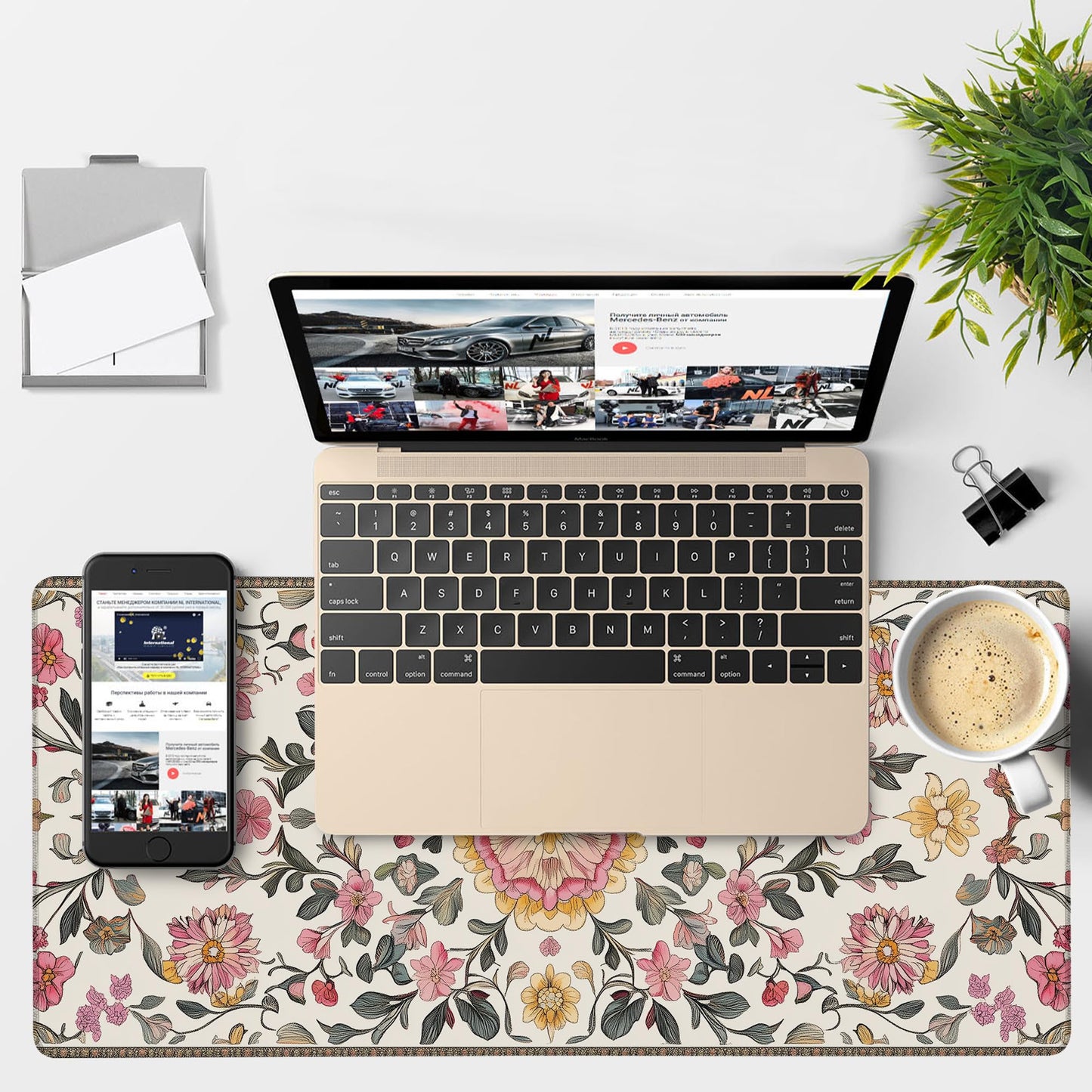 NITAHHHY Elegant Carpet Gaming Mouse Pad 3mm Thick Stitched Edge Waterproof Non-Slip Large Computer Keyboard Mouse Mat,Suitable for Office Entertainment Decorative Desk Pad 35.4 x 15.7 Inches