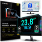 VINTEZ [2 Pack] 23.8 Inch 16:9 Privacy Screen for Computer Monitor and Laptop - Anti Glare Protector Film Blue Light Filter Eye Protection - Computer Screen Privacy Shield