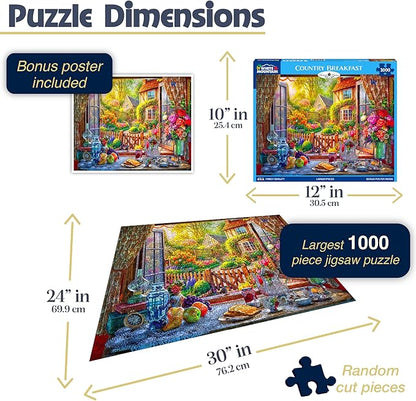 White Mountain Country Breakfast Puzzle 1000 Piece Vintage Jigsaw Puzzle for Adults and Families