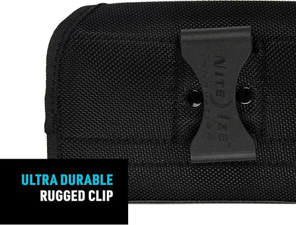 Nite Ize Clip Case Sideways Universal Rugged Holster - Protective Holster for Men's & Women's Belts - Phone Utility Belt Pouch - Phone Accessories - X-Large, Black