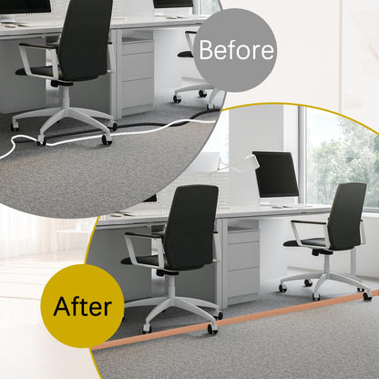 JAHOMFAI Floor Cord Cover 10FT Cord Covers for Wires on Floor Protect Wires & Prevent Trip Hazards, Easy to Cut for Home, Office, School, Concerts, Cavity W0.6in x H0.32in