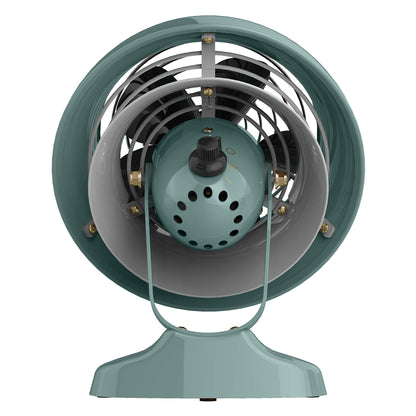 Vornado VFAN™ Mini Classic Vintage Metal Desk Fan, 2-Speed, Adjustable Tilt, Personal Air Circulator for Bedroom, Office, Dorm Room, Portable Quiet, Vintage Green