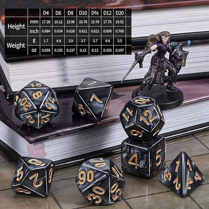 CiaraQ DND Dice Sets - 20 X 7 Polyhedral Dice (140pcs) with a Large Drawstring Bag Great for Dungeons and Dragons, Role Playing Table Game.
