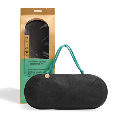 PURGGO Car Air Freshener - Lasts 365+ Days No Chemicals 100% Activated Bamboo Charcoal Fragrance-Free Deodorizer, Natural Auto Odor Eliminator, Purifier, Neutralizer, Absorb Smoke Smell