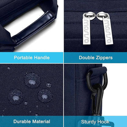 MOSISO Laptop Shoulder Bag, Computer Bag with 2 Raised&1 Flapover&1 Horizontal Pocket&Handle&Belt
