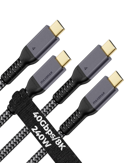 Maxonar [4Ft] Thunderbolt 4 Cable, 240W Thunderbolt Cable 40Gbps Sync 8K/5K@60Hz Display and for Thunderbolt 4, Thunderbolt 3, USB4, and USB-C Devices