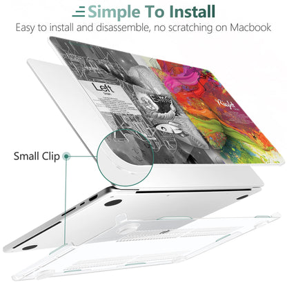 DONGKE Compatible with MacBook Pro 16 Inch Case (2026-2021 Release, M5 M4 M3 M2 M1 Pro/Max Chip), Plastic Hard Shell with Keyboard Cover & Screen Protector for MacBook Pro 16", Right & Left Brain
