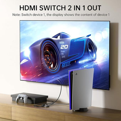 HDMI to VGA and HDMI Adapter, Dual Output 1080P Video Converter with Audio, USB-Powered HDMI Splitter for Laptop, TV Box, Projector, Monitor