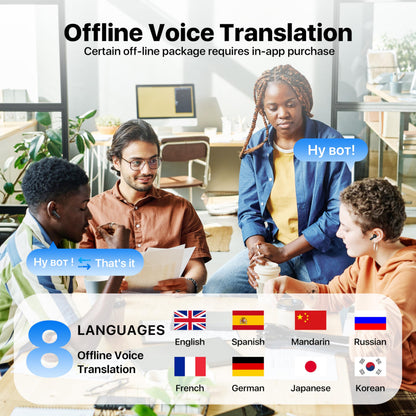 Merryking Active Noise Cancelling Wireless Earbuds with Real Time Translation, in Ear Bluetooth 5.4 Headphones Stereo Bass Ear Buds Translator via APP (Black)