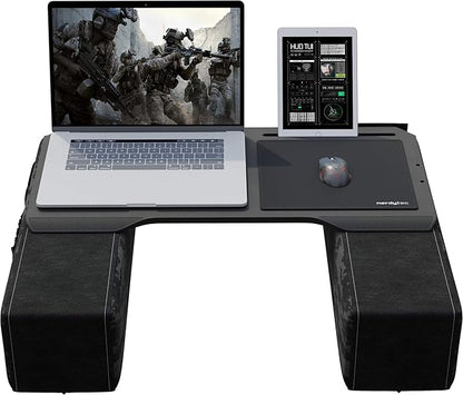 Couchmaster CYBOT, Premium Ergonomic Lap Desk for Notebooks, Sustainable Bamboo Construction, Kevlar Cushion Front, Ventilated Design, Fits Up to 17-Inch Laptops