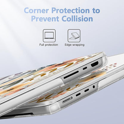 for MacBook Pro 16 inch Case 2021 2022 2023 2024 Release A3186 A3403 M4 A2991 M3 A2780 M2 A2485 M1 Pro/Max, Hard Shell Case with Screen Protector & Keyboard Cover, Watercolor Flowers
